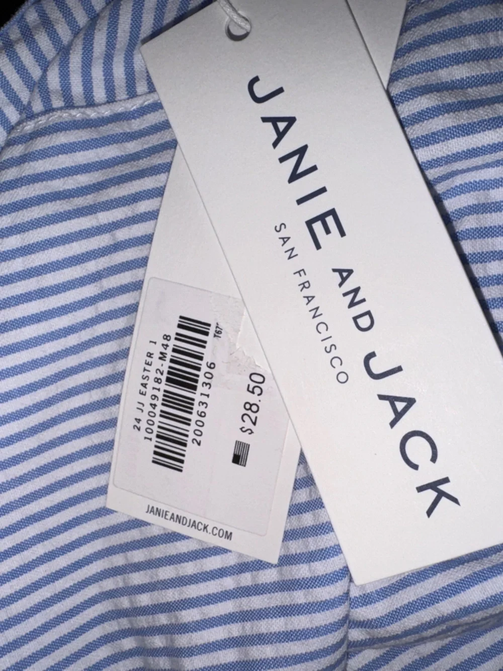 Janie & Jack Little Boy’s Classic Blue & White Seersucker Newsboy Cap NWT